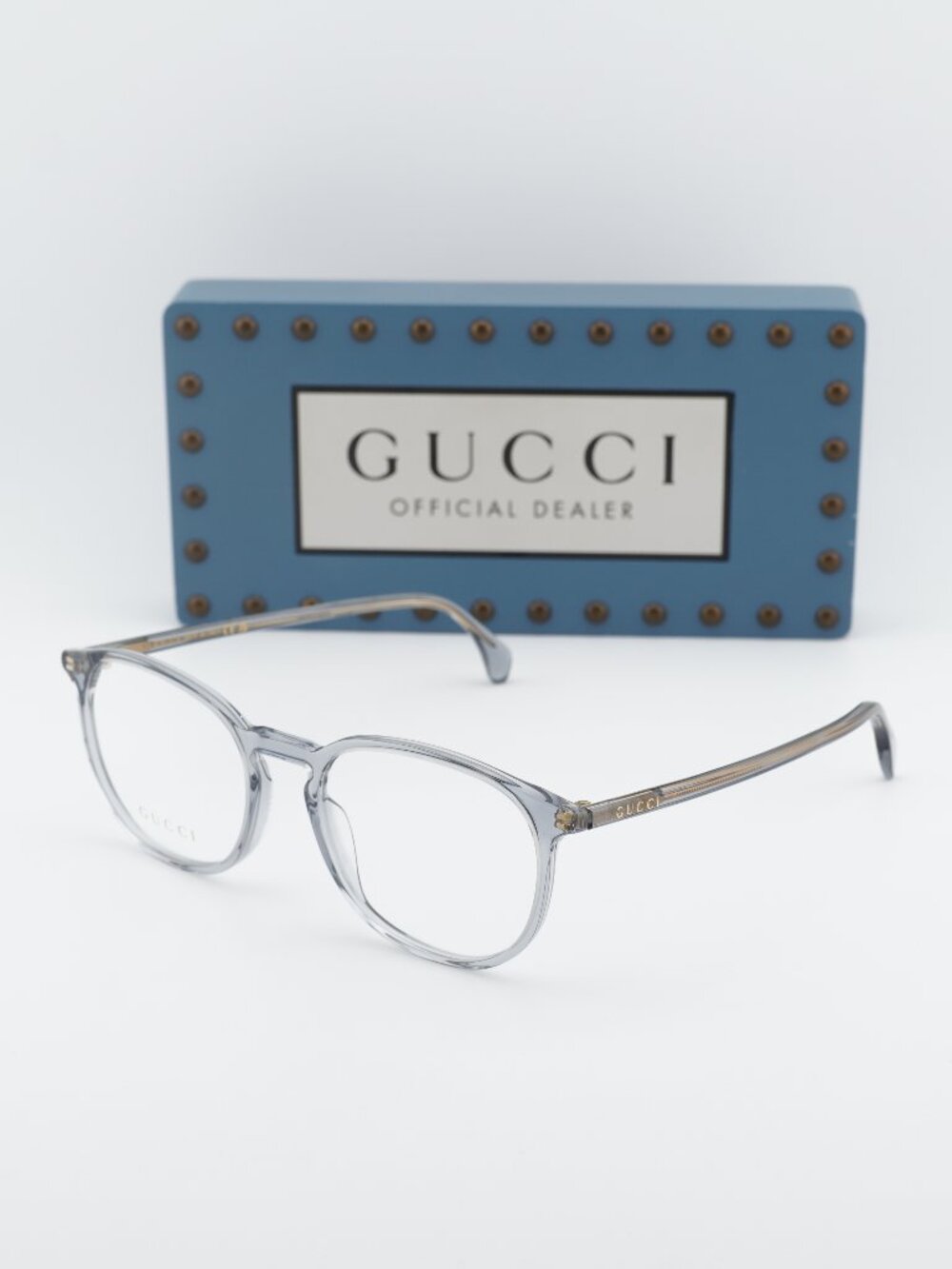 Gucci GG0551O 017 Square Eyeglasses 55mm - Shiny Blue